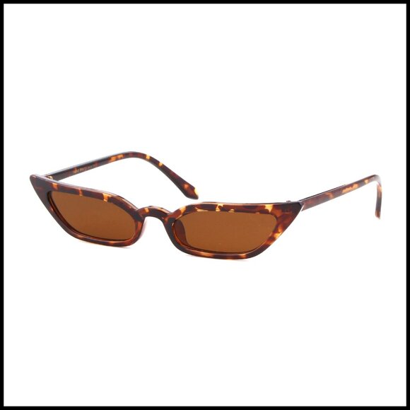 Retro Cat Eye Sunglasses Narrow Skinny Frame UV Protection main image 5
